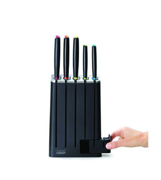 10537 - 5pc Elevate SlimBlock Multi-Color Knife Set w/ Sharpener