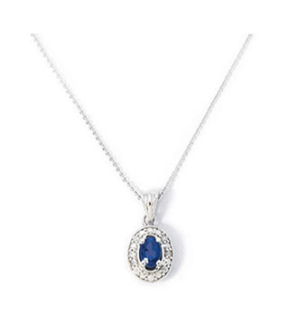 JN819-B-30 - White Gold Sapphire & Diamond Necklace