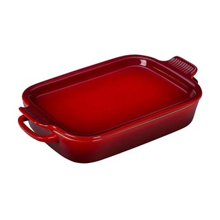 ST01043000060002 - 2.75qt Stoneware Rectangular Dish w/ Platter Lid Cerise