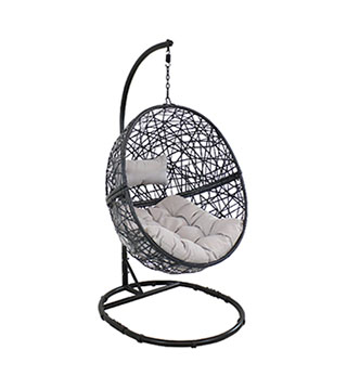 TF-627 - Jackson Hanging Egg Chair with Gray Cushions and Stand Set